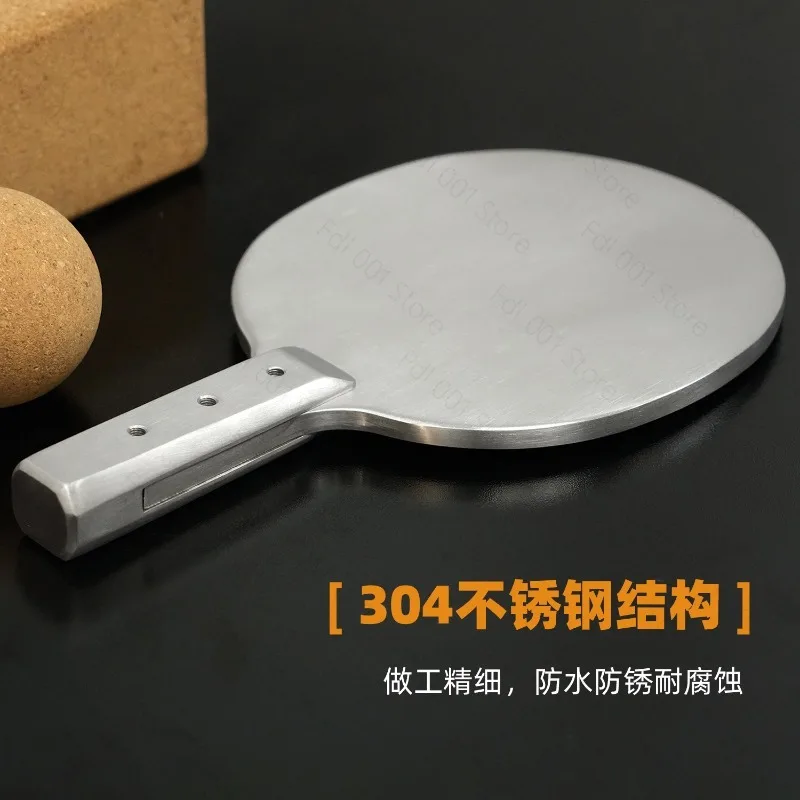 Stainless Steel Table Tennis Racket, Weighted Training Paddle for Strength Building and Fitness
