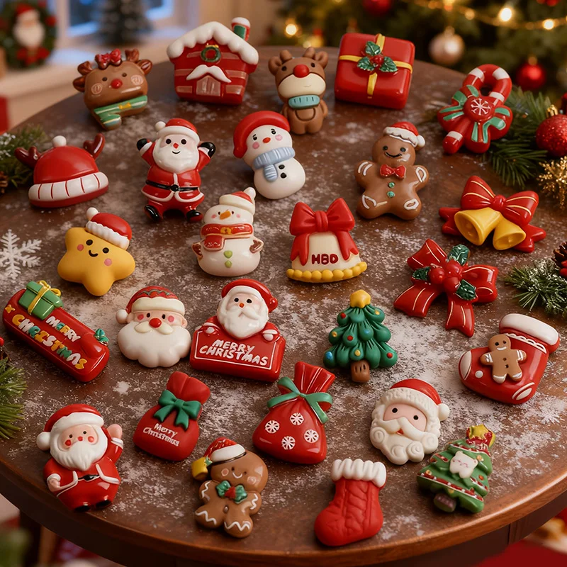 

10/20Pcs Mixed Resin Christmas Fridge Magnets Cartoon Santa Claus Snowman Tree Magnet New Year Gifts Christmas Home Decoration