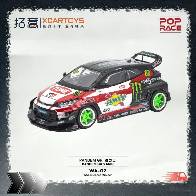 [Pre-sale] XCARTOYS 1:64 W4-02 Toyota GR Yaris PANDEM Cast Alloy Car Model, a festive gift, a collection decoration item.