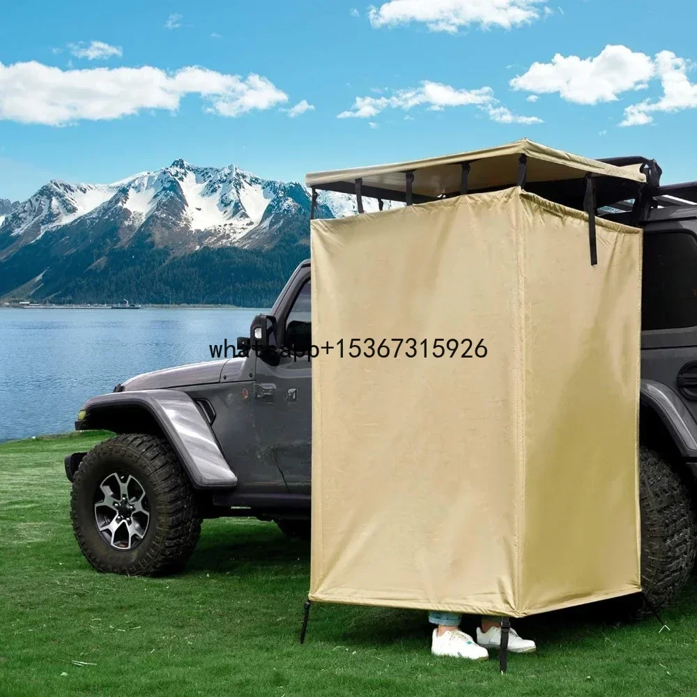 Vehicle Awning Shower Room with Roof,3.3ft X 3.3ft,Privacy Shelter Restroom with LED Light,Waterproof Shower Tent Overland