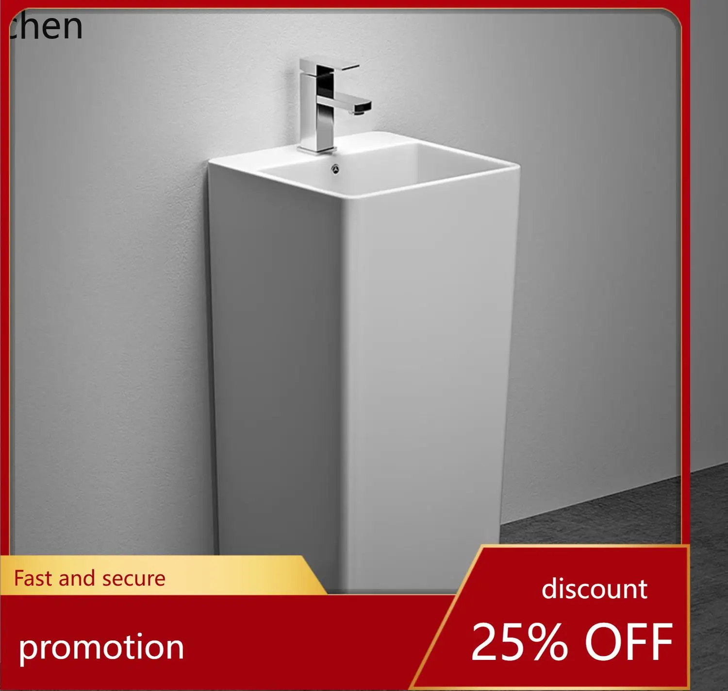 

ZML modern simple integrated column washbasin square small vertical floor balcony washbasin