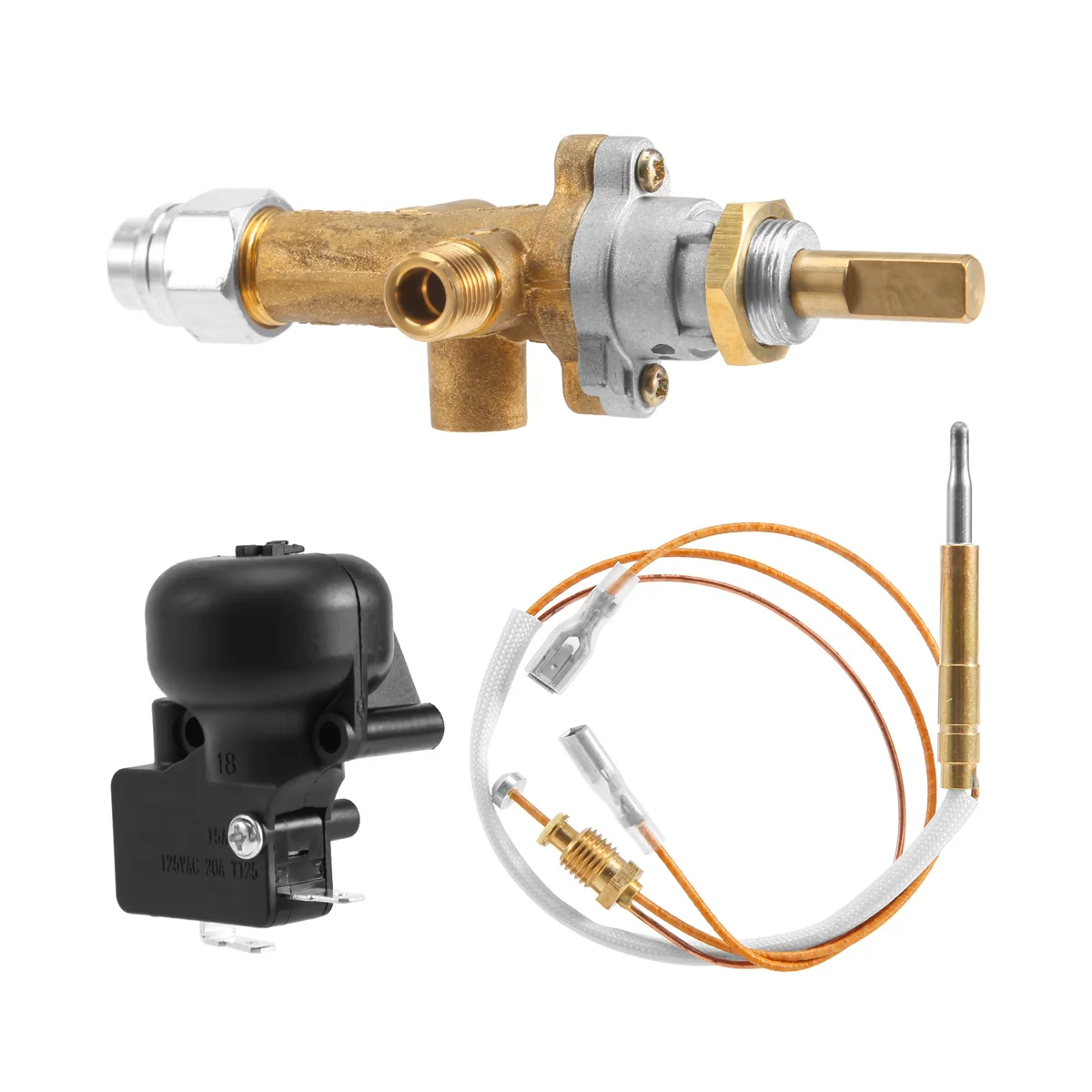 Válvula de Controle de Aquecedor de Pátio de Gás Sensor de Termopar Botão de Interruptor de Despejo Propano Lpg Fire Pit Conjunto de Porta Piloto de Segurança