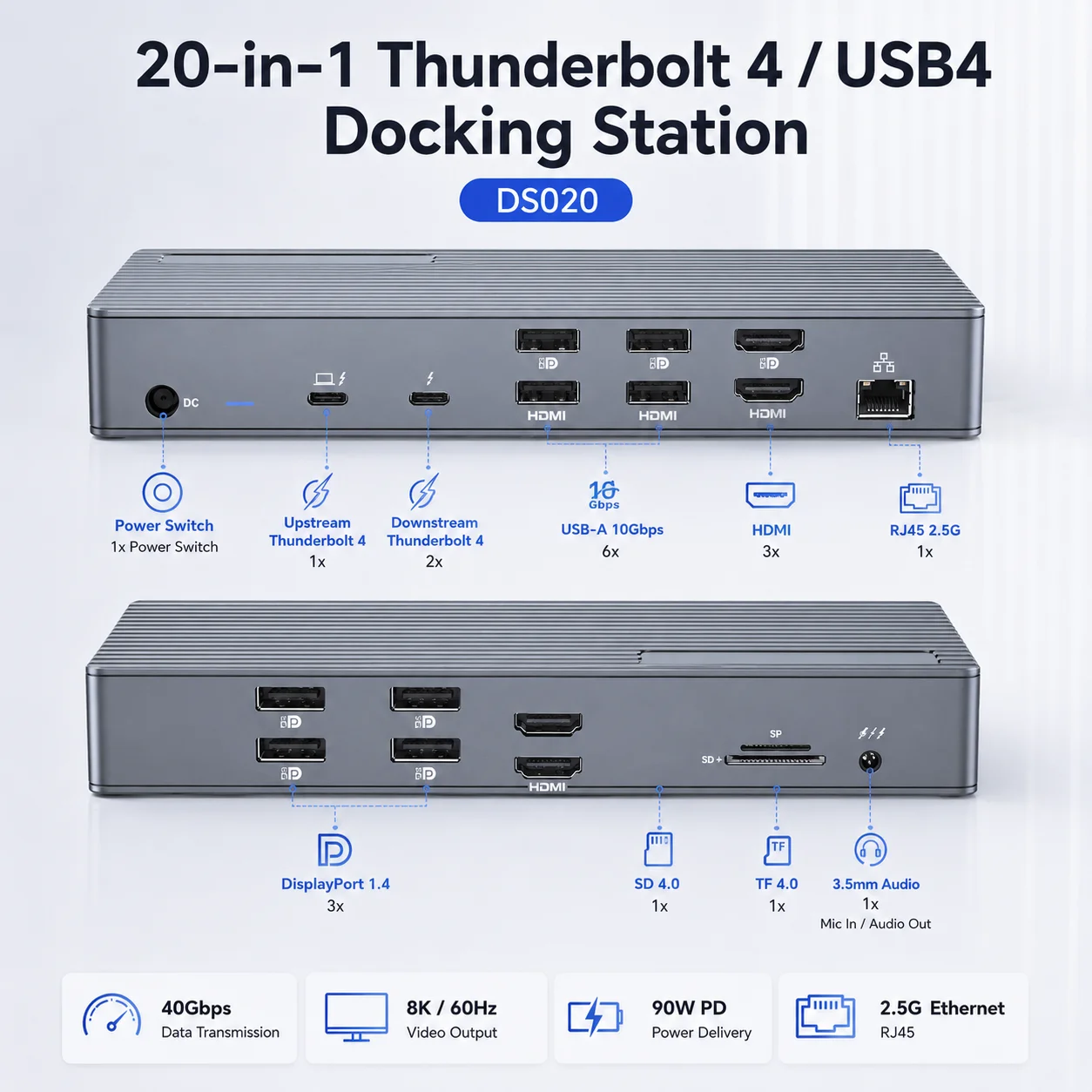 Estación de acoplamiento Thund - Docking Station Displaylink Dual 4K reseña y precio