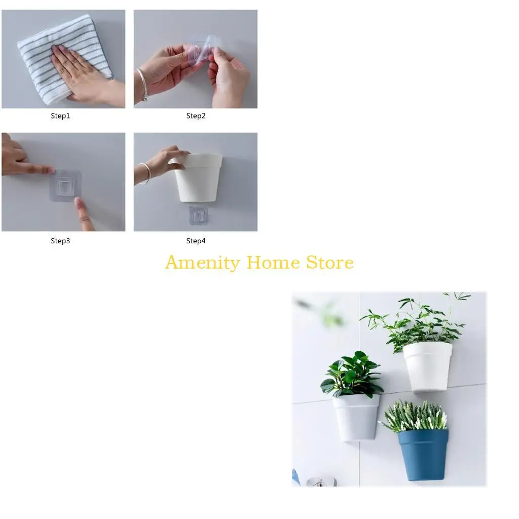 F26C Indoor Outdoor Balcony Flower Buckets Semi Circle Plastic Hanging Flower Holder