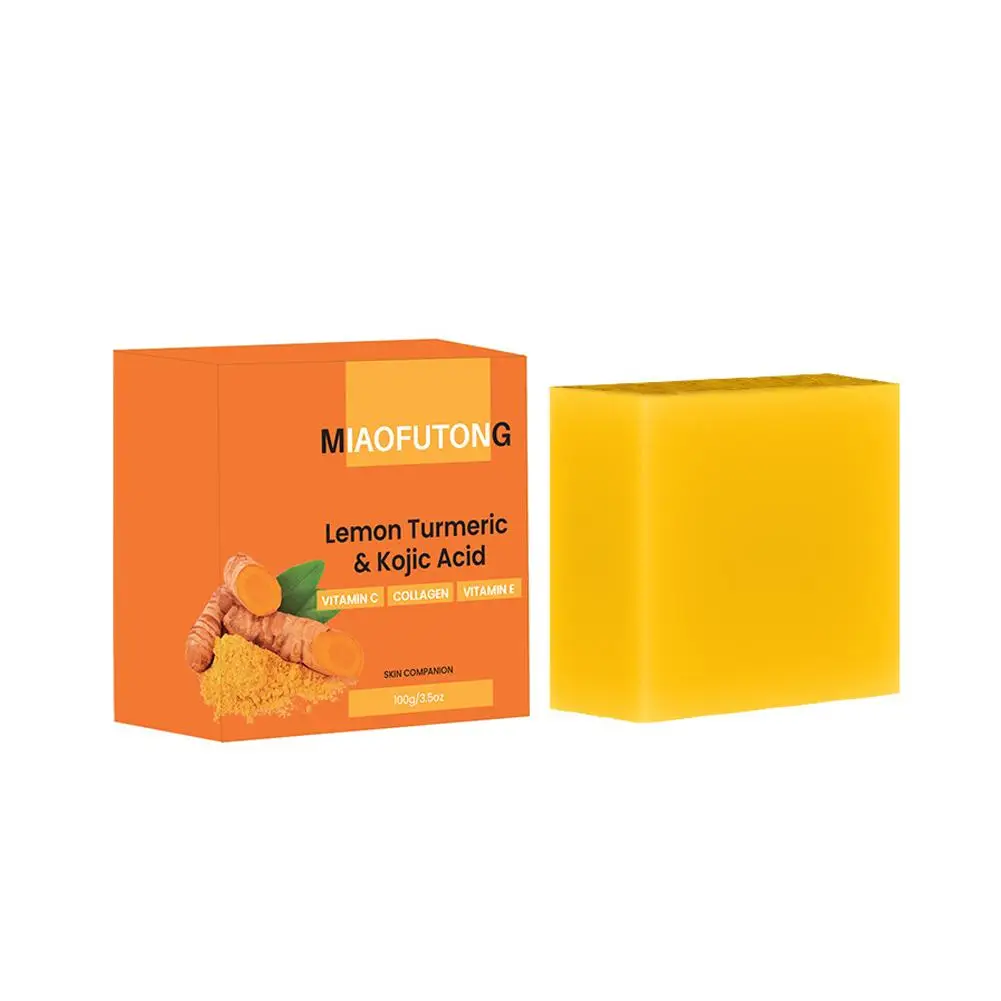 Kurkuma Kojic Zuur Zeep Bar Kurkuma Gezicht En Zorg Bleken 100G Olie Zeep Verwijdering Zorg Acne Zeep Huid Lichaam B0f7