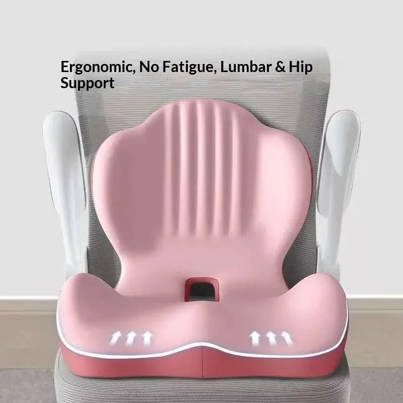2026 New Memory Foam Car Seat Cushion Integrated Seat Back Pillow Waist Support Pad for Office And Car Use