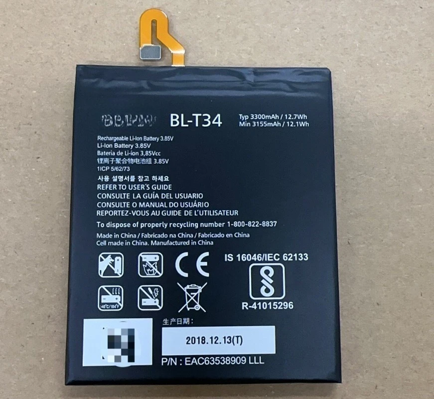 

High-Quality battery BL-T34 for LG V30/V30A/V30 +/H930/H932/LS998 High-Performance Replacement telephone battery