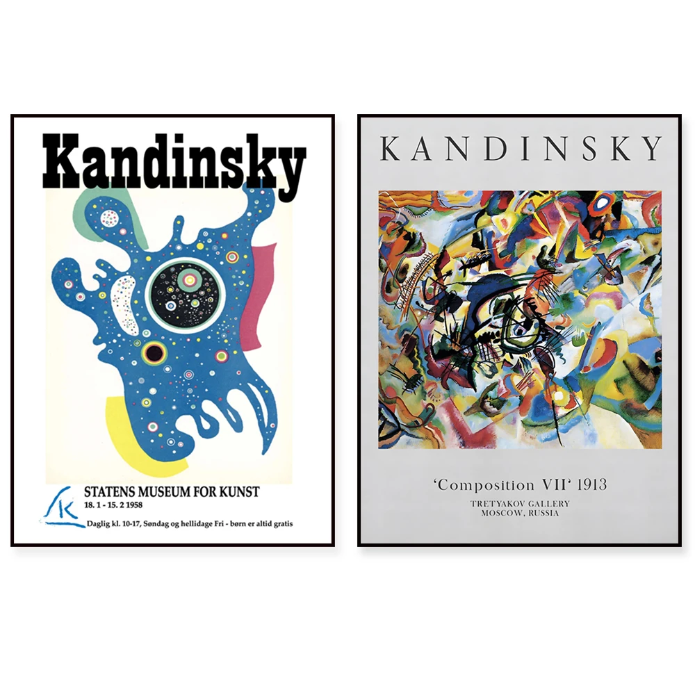 Vasily Kandinsky Poster 1955, Kandinsky Art Exhibition Poster, Kandinsky Museum Art Abstract Canvas Printed Poster
