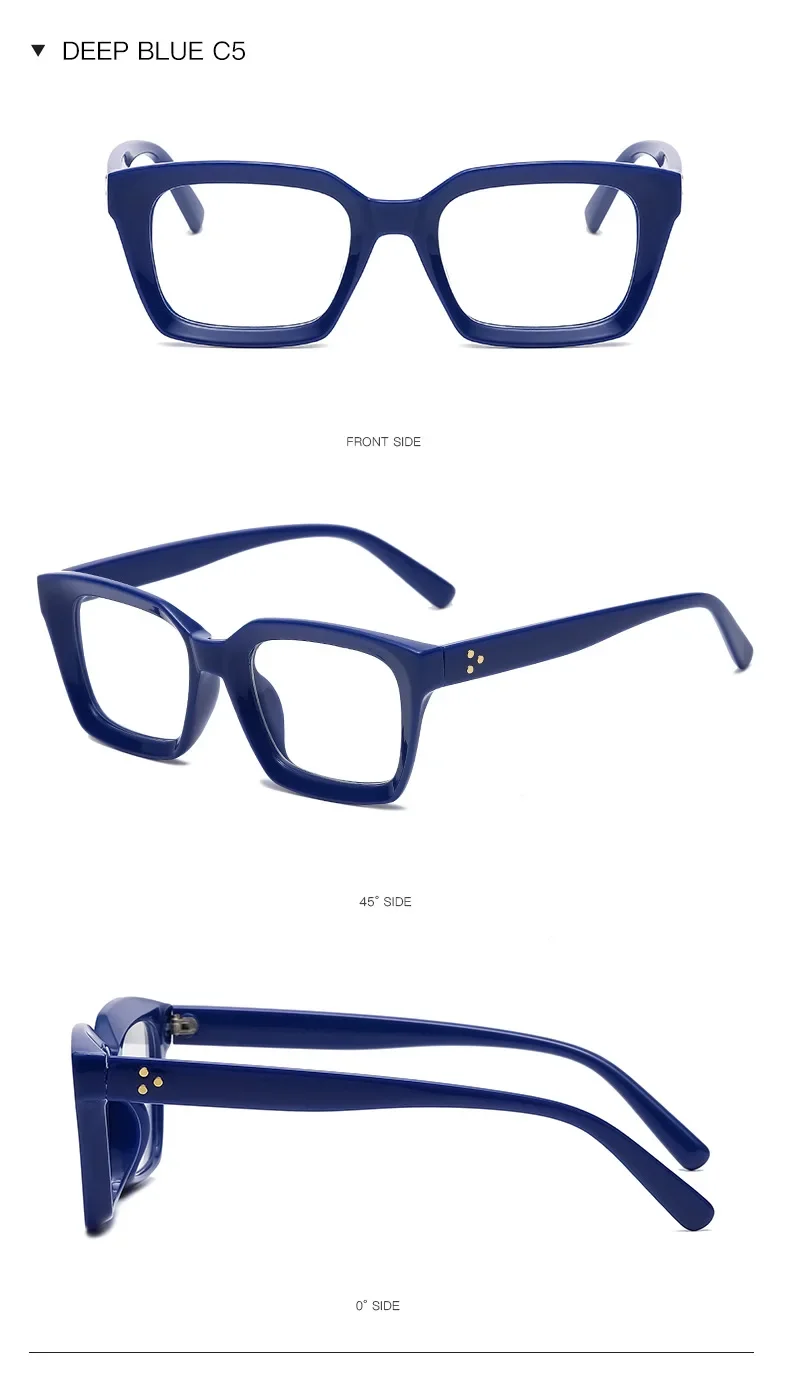 Unisex Transparente Quadratische Lesebrille Für Frauen Mode Übergroßen Anti Blau Licht Computer Männer Brillenfassungen – Detail 16