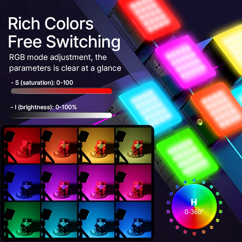 تحديث Ulanzi VL49 RGB PRO الفيديو الضوئي 2500K-9000K LED ضوء الكاميرا 2500mAh بطارية قابلة للشحن العسل الناشر ل Vlog