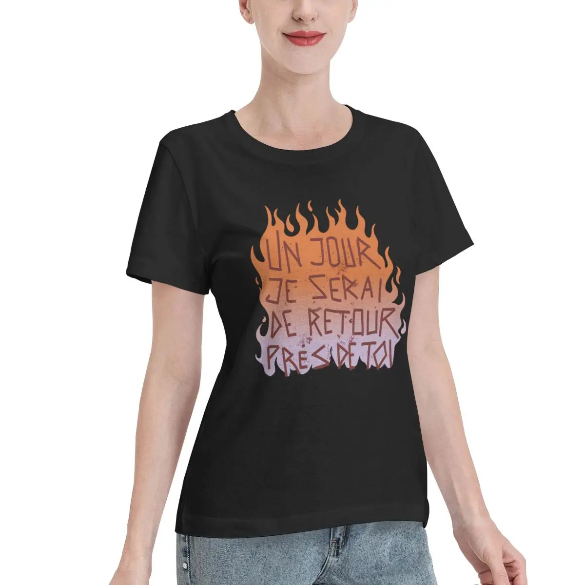 Limited Offer Disco Elysium Un Jour Je Serai Inscription Women's T-shirt Versatile Wear Plain Cotton Top