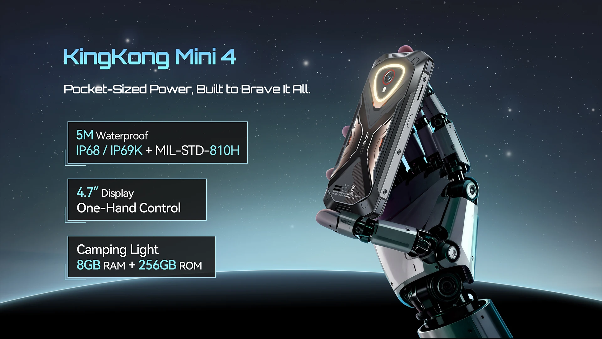 Cubot KingKong MINI 4 NFC Rugged Smartphone Android 15 Up to 20GB RAM+256GB ROM 4.7 Inch Mini Phone 4700mAh 48MP Small Cellphone