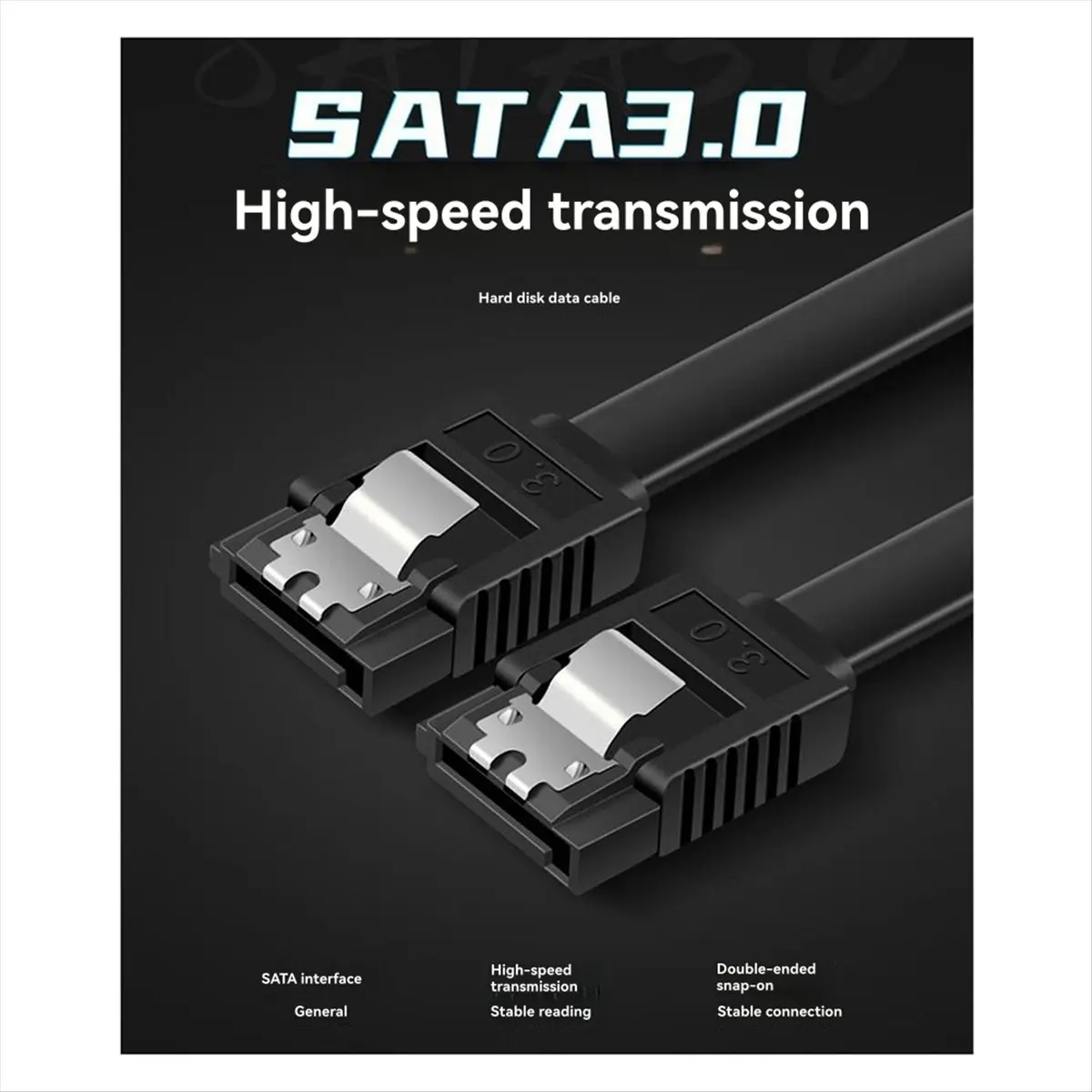 

Stable- SATA3.0 Data Transmission Cable PC Laptop SATA HDD SSD Drive Writer Straight 6Gbps Quick Data Cord