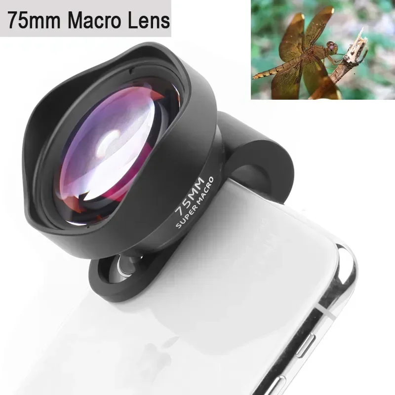 

Professional Phone Camera Lens 75mm Macro Lens HD DSLR Effect Clip-on for IPhone 14 13 12 15 Pro Max Samsung Huawei Xiaomi