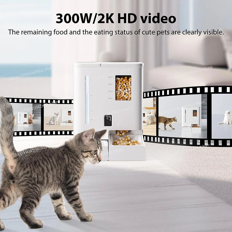 High-Quality Smart Pet Feeder, WiFi Camera Timer with Fountain & App Control