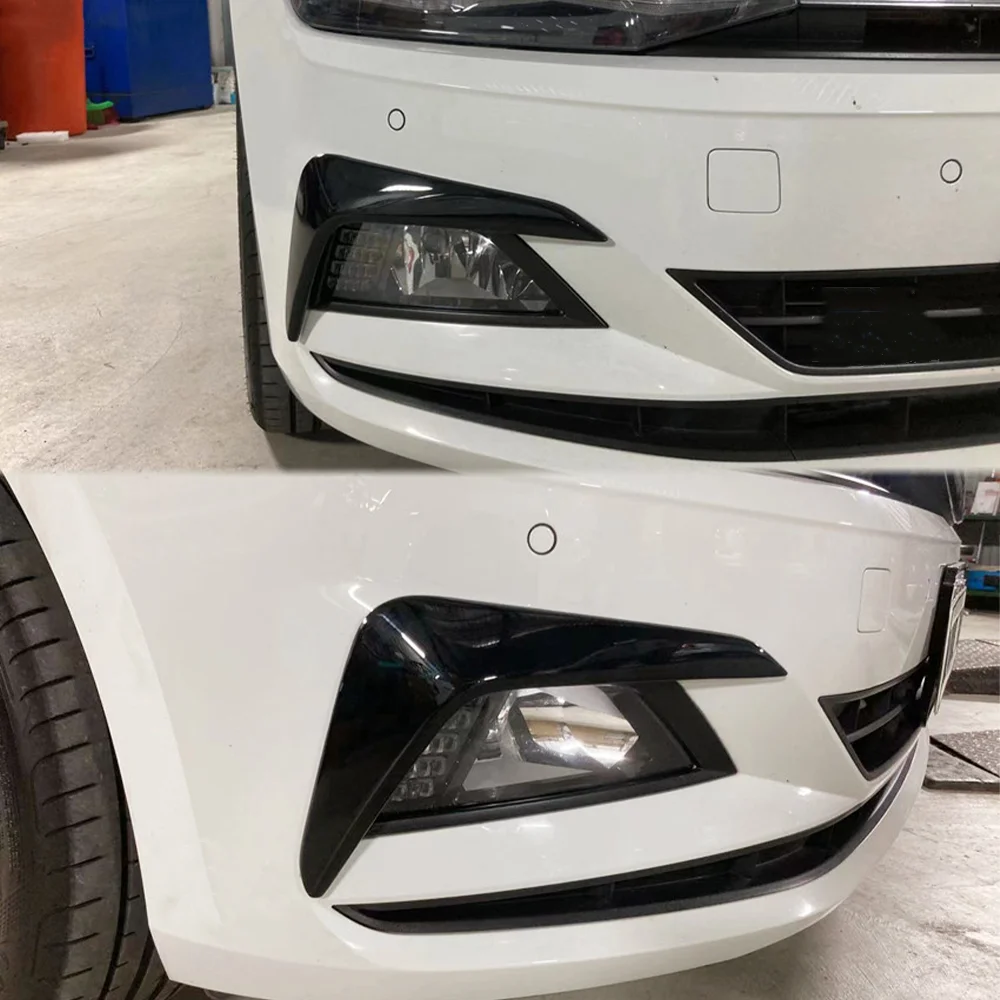 

Front Bumper Lip Spoiler Fog Lamp Cover Grille For Volkswagen VW POLO MK6 Virtus 2017 2018 2019 2020 2021 Wind Knife