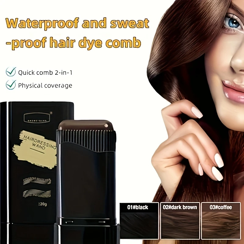 Temporary Hair Color Stick Long-Lasting Fast Cover Easy to Apply Hair And Beard Dye Penfor Root Touch-Ups and Color Corrections