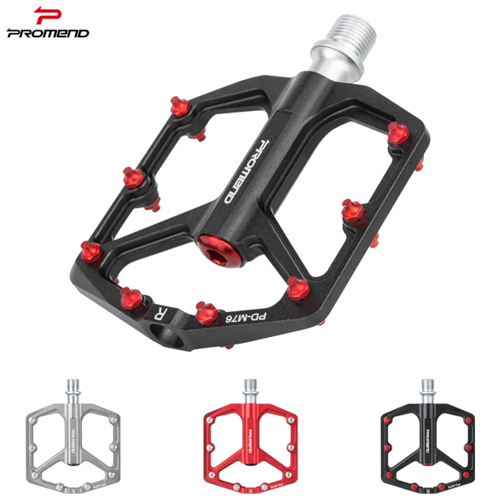 

PROMEND NEW Ultralight MTB Bicycle Pedal Aluminum Alloy Flat 9/16 Pedals Anti-Slip Bike 3 palin Bearing Vtt Parts