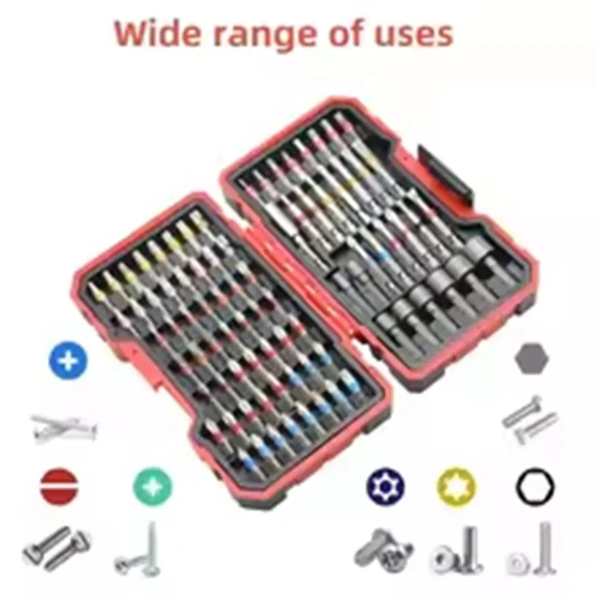 

AA91 Impact Driver Drill Bit Set, S2 Steel, Magnetic Nut Driver, Intersect Slot, Slotted, Square, Star, Hex, TORX Bits 83Pcs