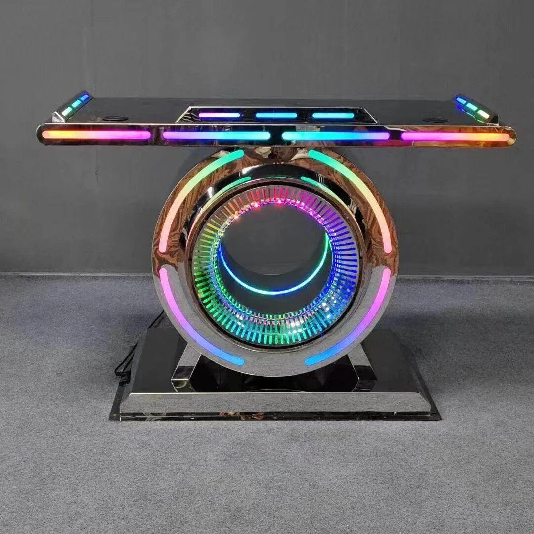 Bar KTV nightclub DJ desk Party room LED light-emitting disc table, disc table, electronic voice-activated mixing console