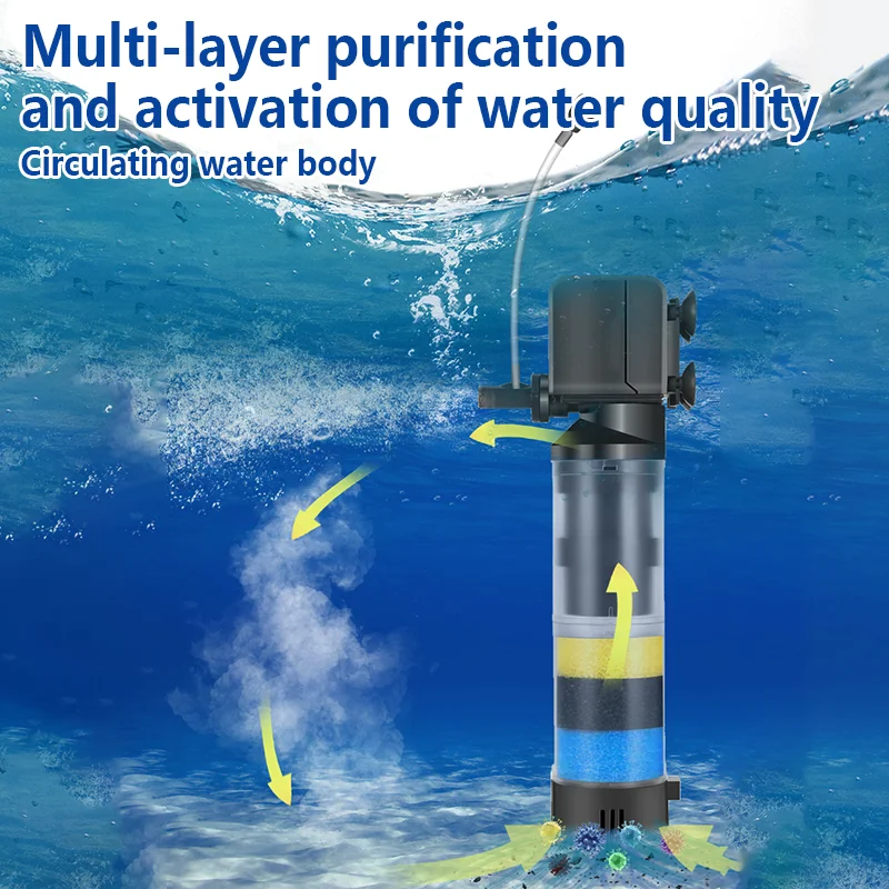 

Aquarium Built-in Filter Water Pump Aquarium Filter Fish Tank Silent Water Pump Fish Tank 3-in-1 Filter Oxygenation Filter Pump