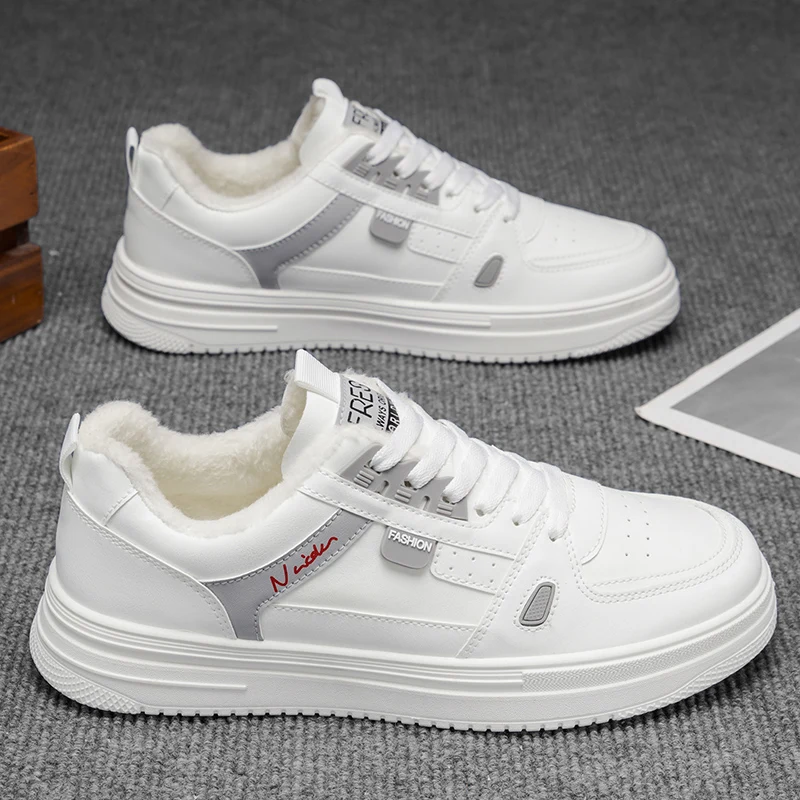 

Мужская обувь для доски, зимние бархатные изоляционные удобные мягкие модные прогулочные туфли на плоской подошве, нескользящие повседневные кроссовки для мужчин