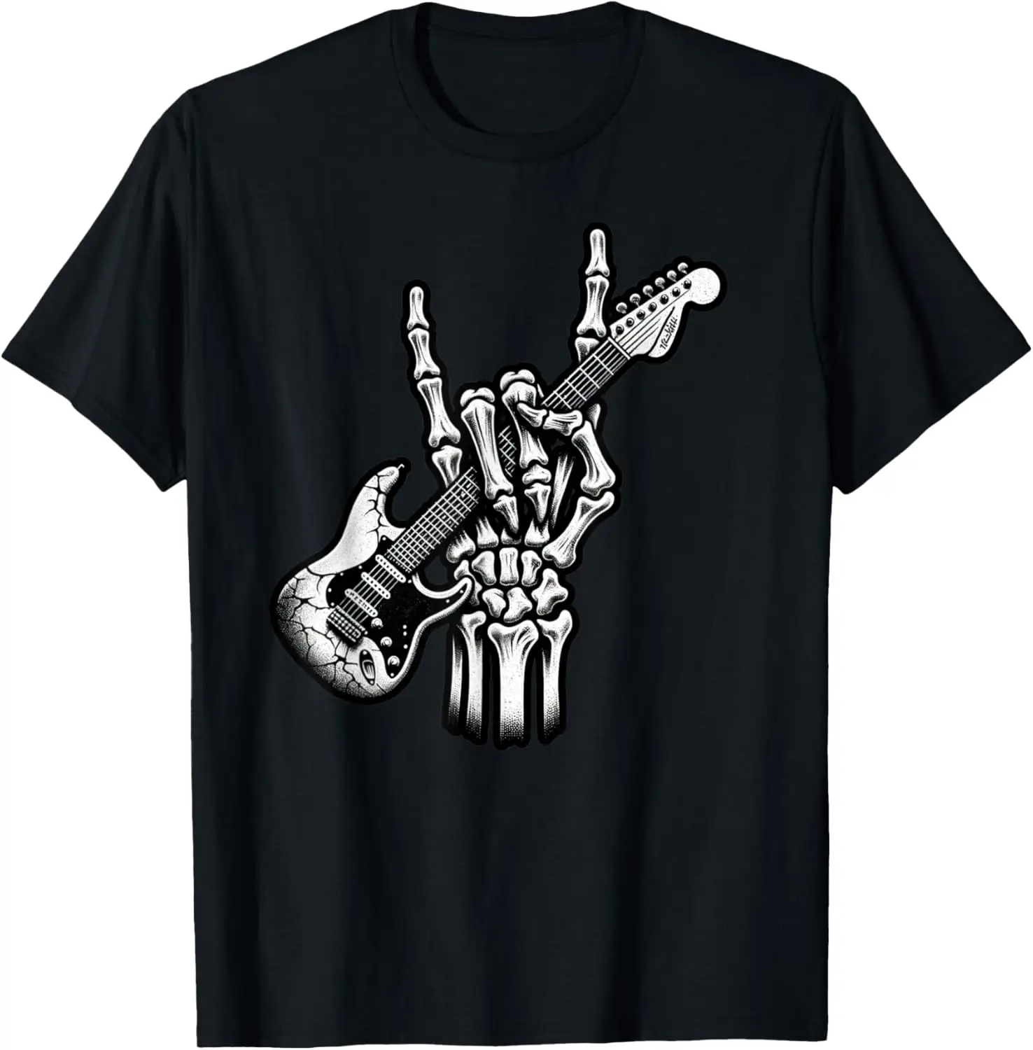 

Funny Skeleton Electric Guitar Guitarist Rock Music Grunge T-Shirt