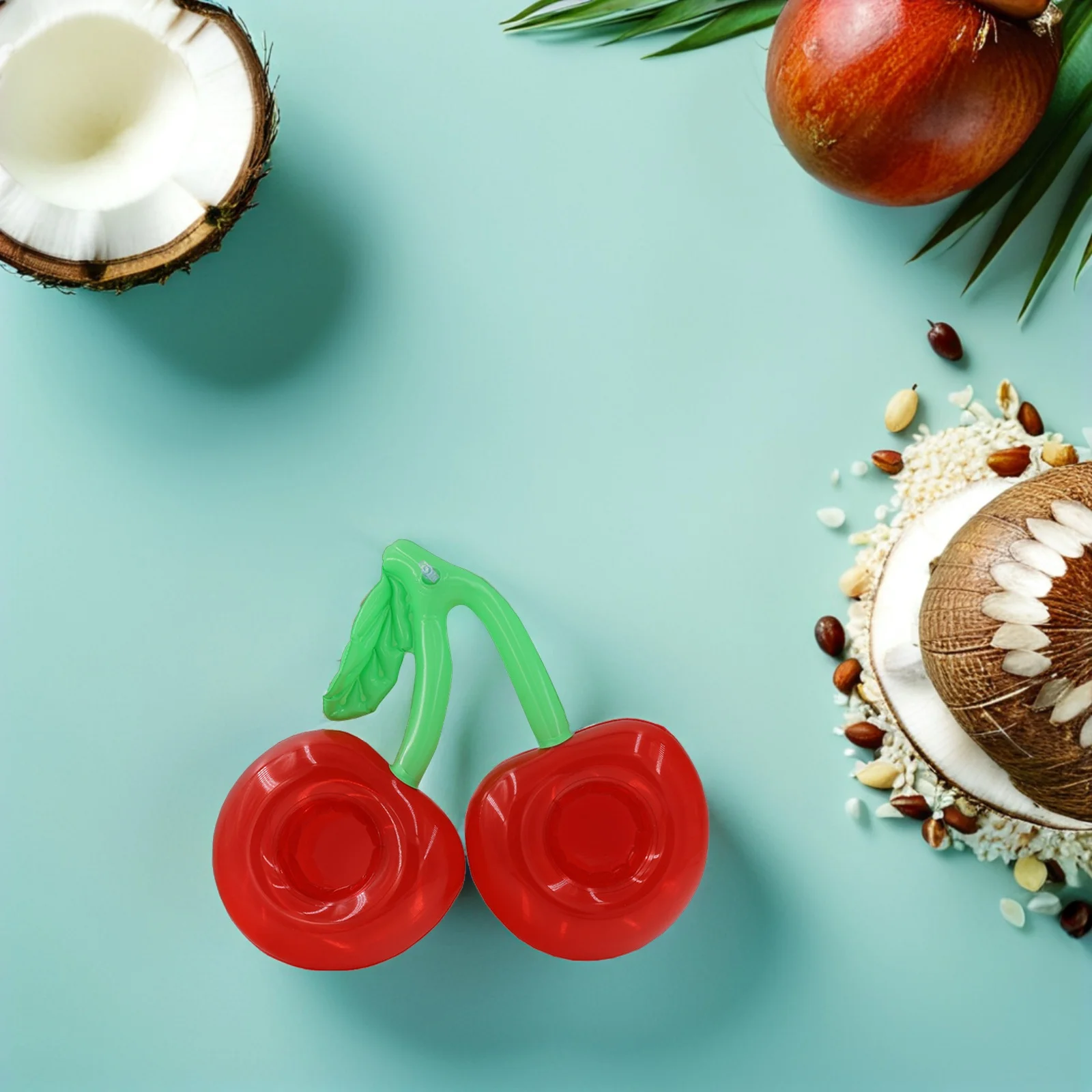 

2pcs Cherry Shape Inflatable Premium Pvc Floating Drink Holder Pool Beach Summer Party Stable Waterproof Cup Mat Easy