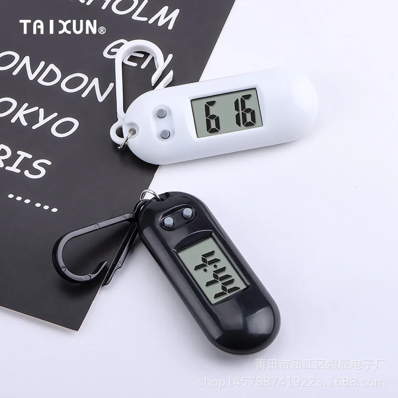 Keychain Electronic Clock Student Electronic Oval Watch Mini Digital Table Time Display Unisex Hanging Keychain Clock