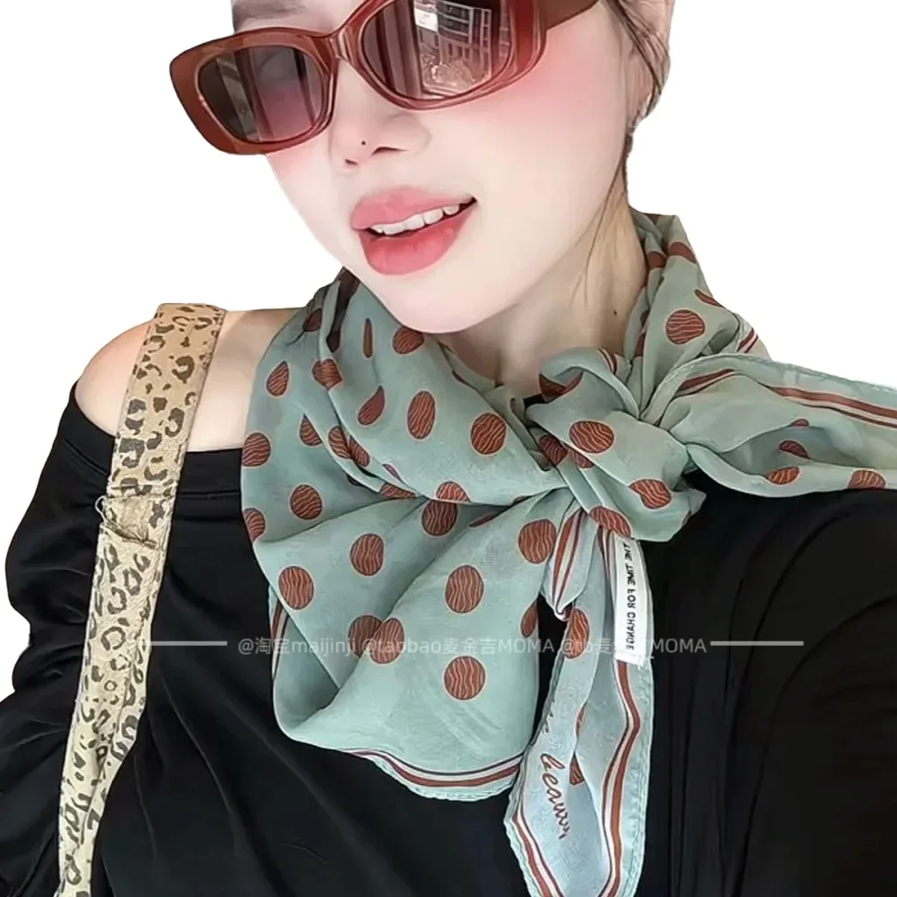 

2026 Luxury Brand 100% Real Silk Scarf for Women dot Neck Tie Shawls Wraps Ladies Foulard Scarves Pashmina Female Hijab Bandana