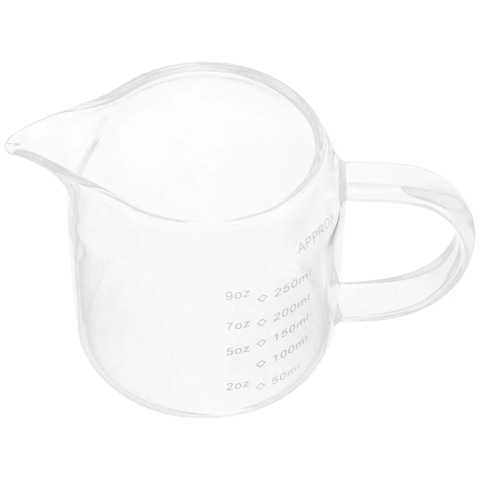 Taza Medidora de Vidrio para Espresso, Transparente, 250 ml, 8.5 oz, con Marcas Precisas en Onzas, Taza para Espresso, Espuma de Leche, Latte Art, Barra de Café