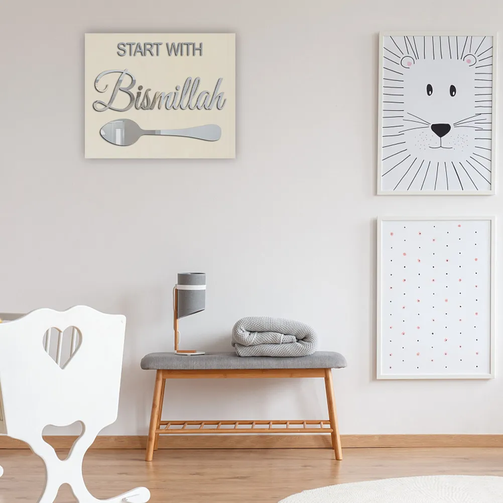 Набор из 1 предмета: Деревянная подвесная табличка для декора стен, вывеска для фермерского дома, украшение для входной двери, исламское настенное искусство, домашний декор