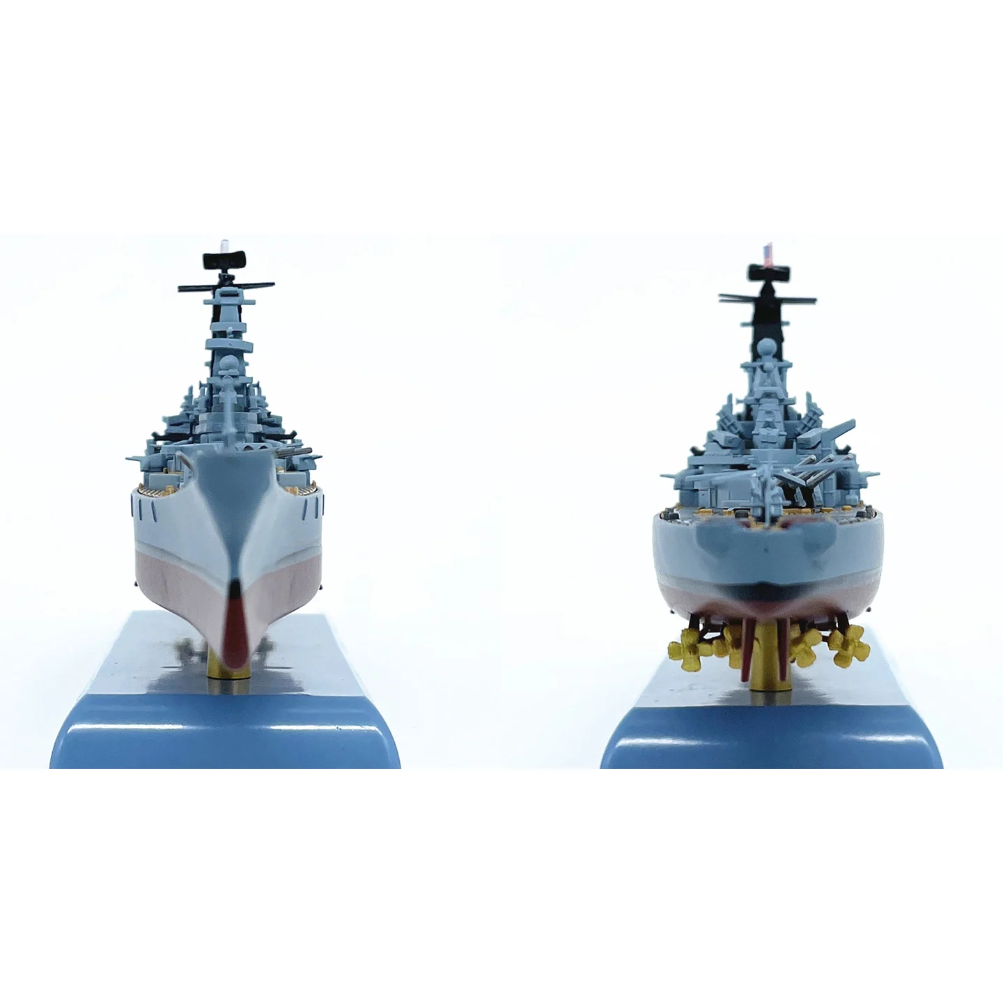 1: 1000 navio de guerra dos EUA da Nova Jersey (1991 versão modificada) modelo estático com acabamento em liga de casco
