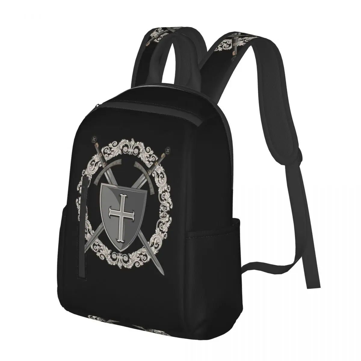 Symbol Medieval Sword Emblem Secret Order  Student Backpack School Bag Hiking Travel Daypack for Men Women Bookbag Shoulder Bags