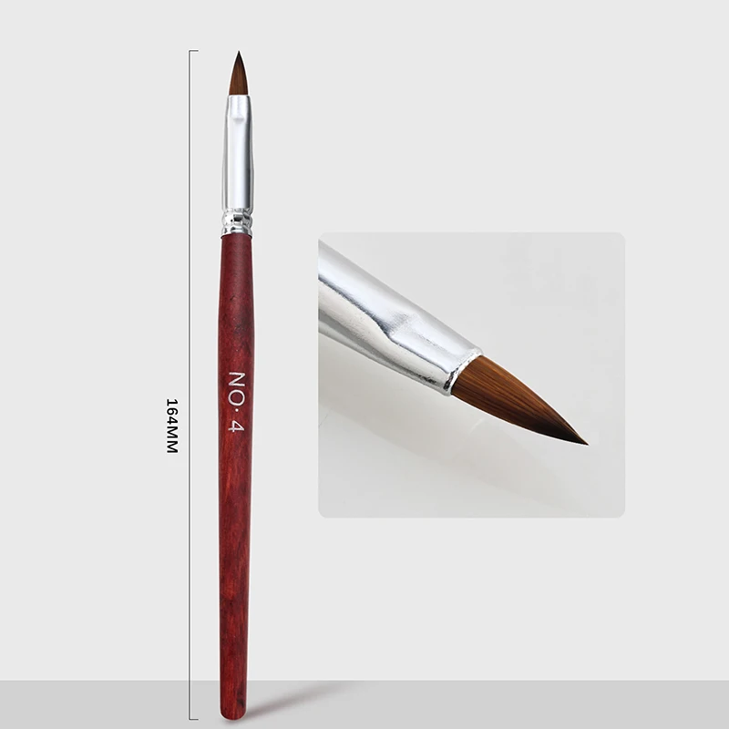 Nail Art Pinsel Holzgriff Nail Art Nerz Pinsel Gel Builder Nagel Werkzeuge Maniküre Pinsel Zeichenwerkzeuge Nagel Salon Größe 4-22