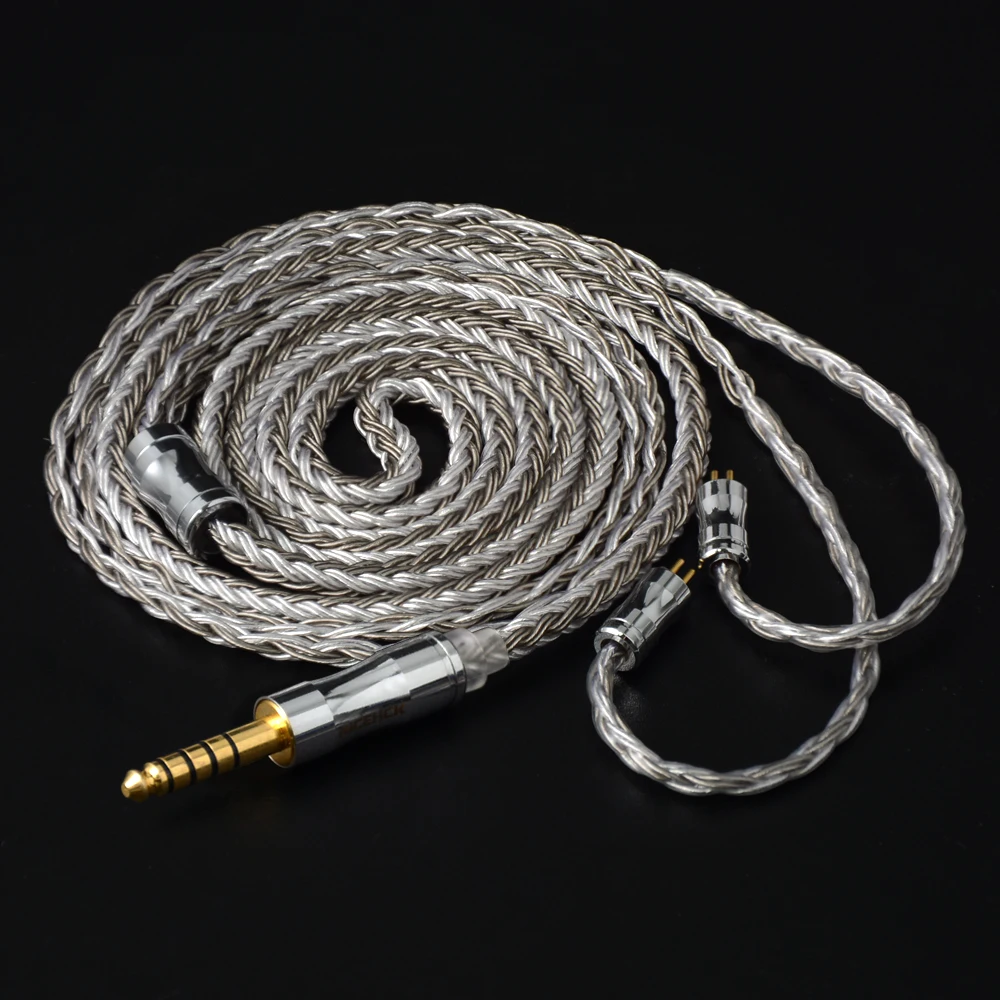 NICEHCK 16 Core C16-4 Silver Plated Conductor Earphone Cable 3.5/2.5/4.4mm Plug MMCX/2Pin/QDC Pin For Rockies NX8 Himalaya IEM