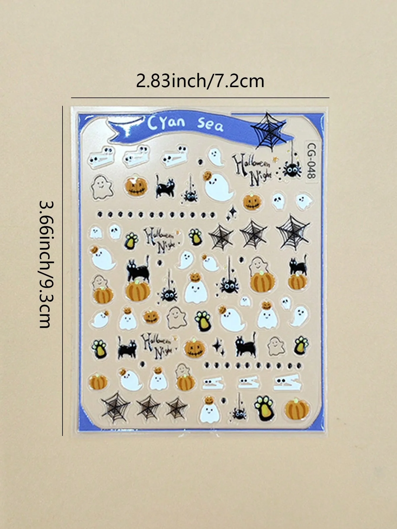 ハロウィン ゴーストとパンプキン ネイルステッカー - パーティー用防水ネイルアートステッカー