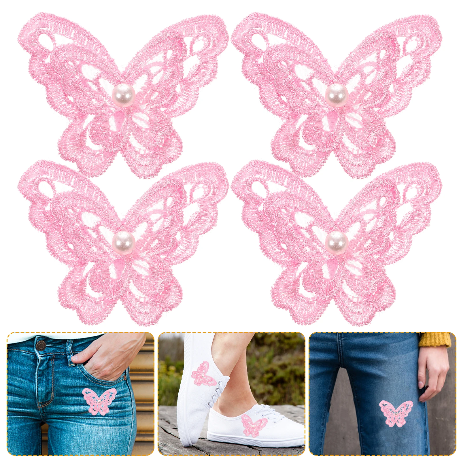 

10PCS Embroidery Butterfly Fabric Patches for Clothing Hair Accessories Hats Decoration DIY Applique Creative Design Bright