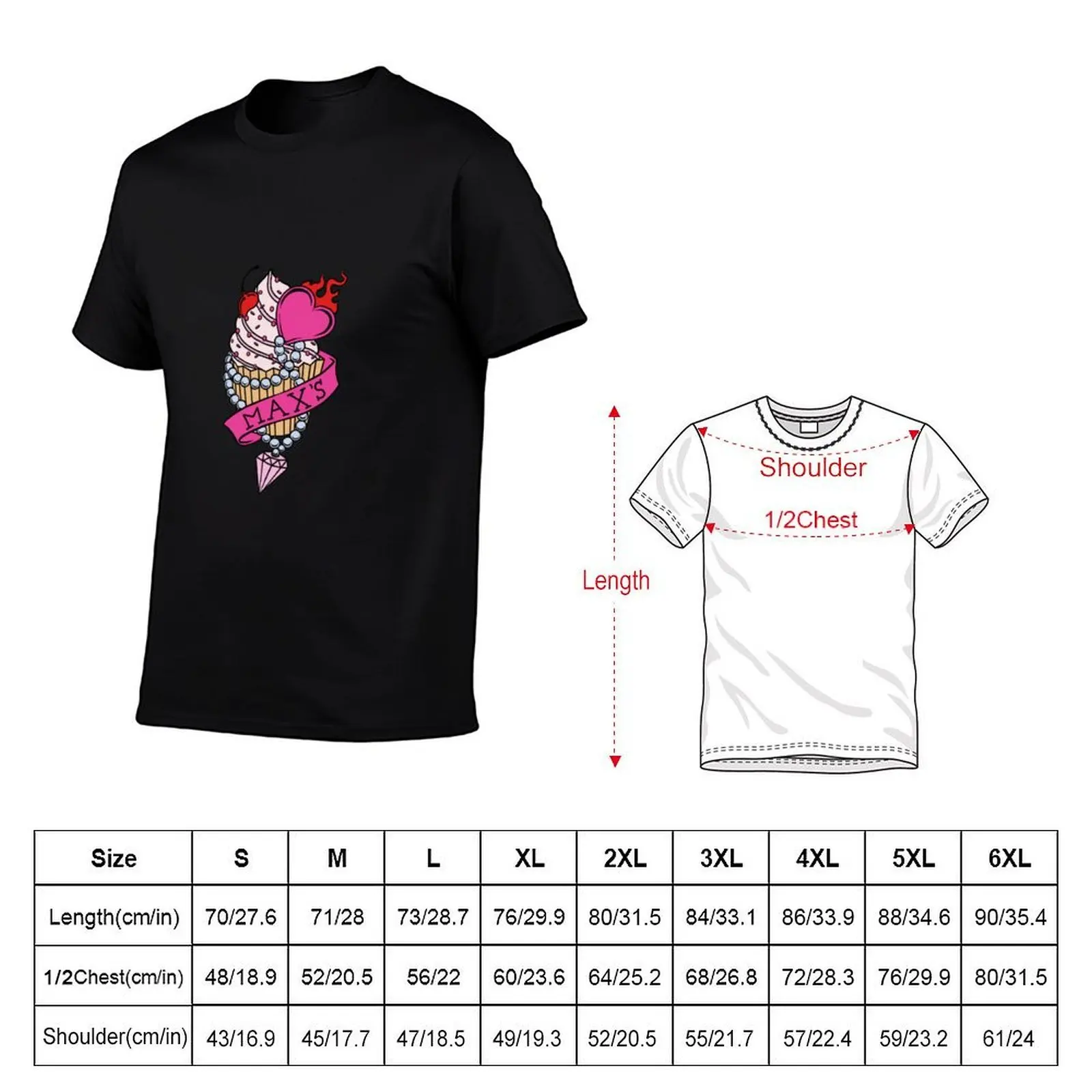 Max&x27;s Homemade Cupcakes Logo from Two Broke Girl$ T-Shirt cotton t shirts man 100% printed t