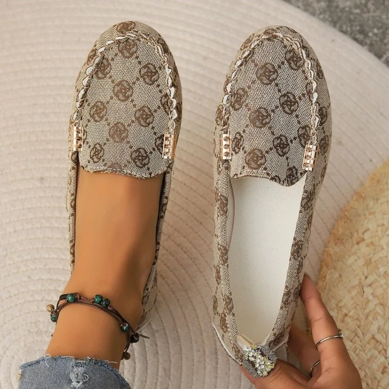 

Women Flats Shoes Luxury Print Design Loafer Casual Outdoor Shoes Soft Tennis Sneakers Female Outdoor Loafers Footwear Plus Size
