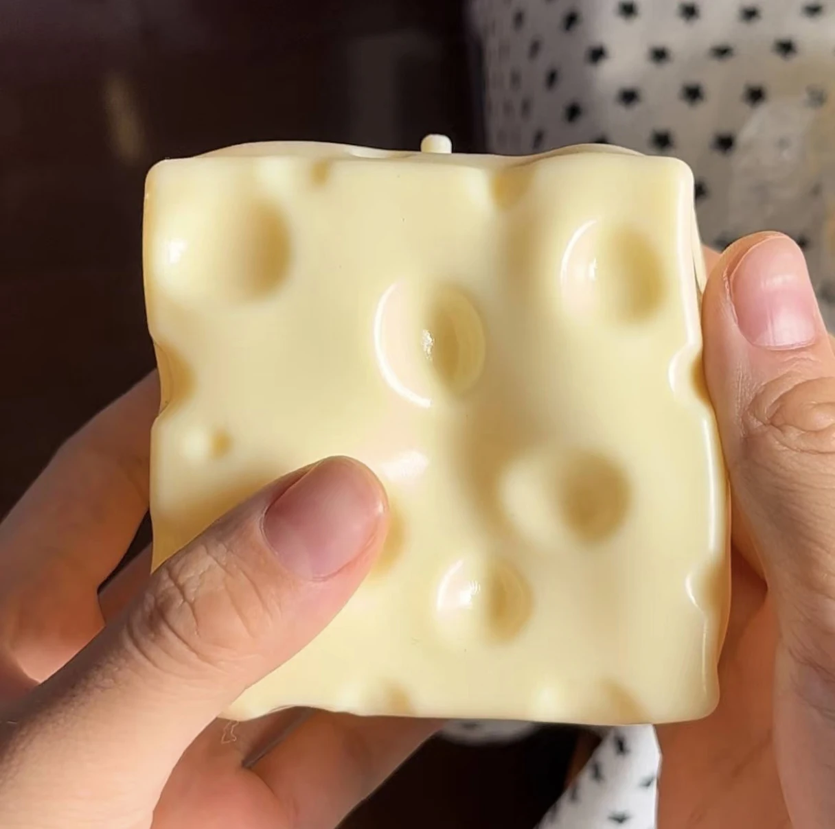 Giant Cheese Squishy Toy Filled with Vaseline Gel, Soft Slow Rising Squeeze Stress Relief Ball, Cute Cheese Shape Fidget Sensory