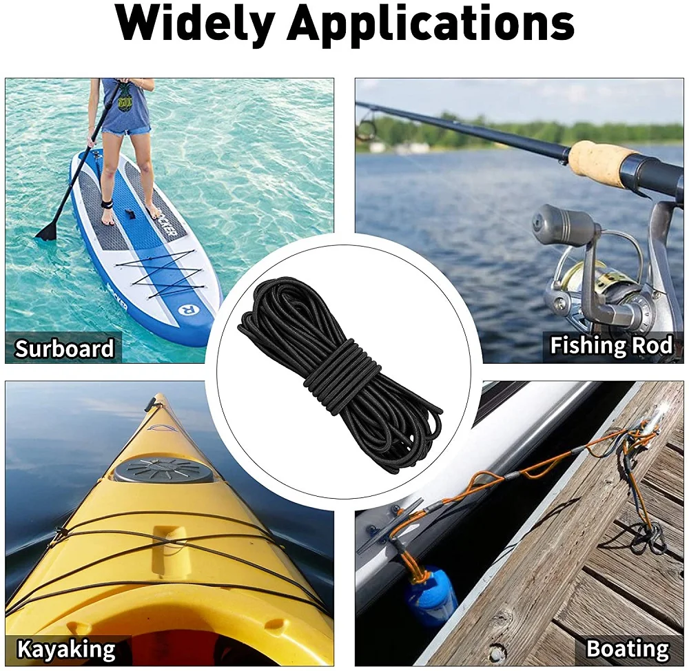 Strong Elastic Rope Cord Bungee Shock Cord Stretch String for Outdoor Camping Tents Kayak Boat Bag Luggage
