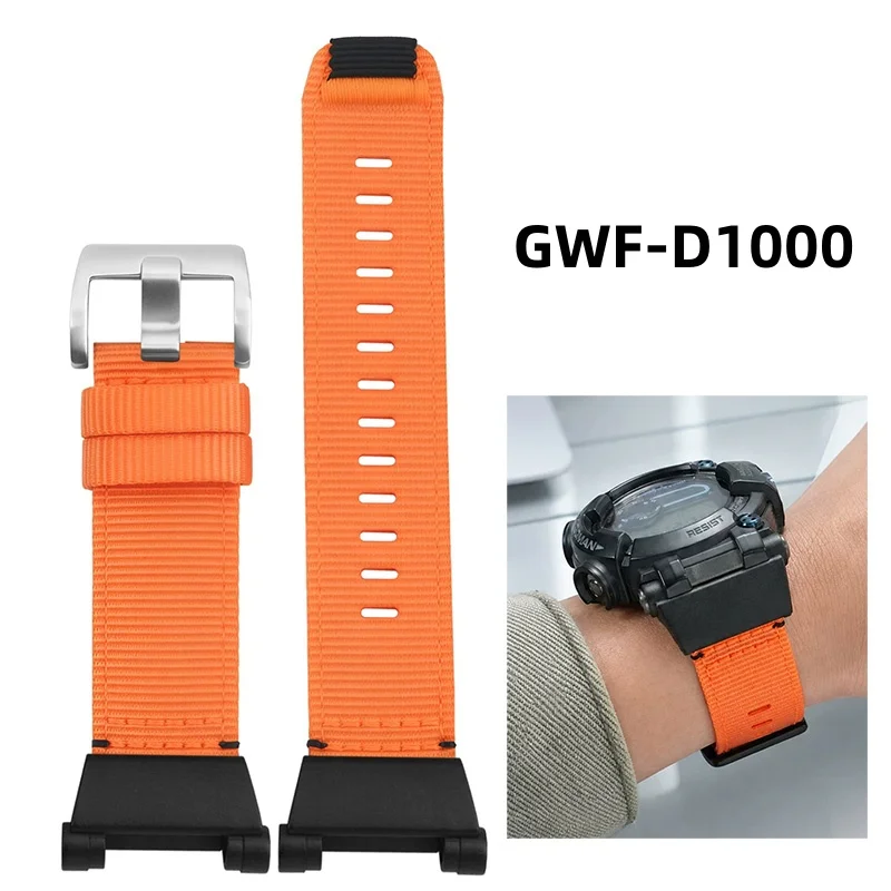 Modified Soft Nylon Canvas Watch Strap for Casio Sixth Generation Frogman GWF-D1000 GWF D1000 Series Waterproof Sports Watchband