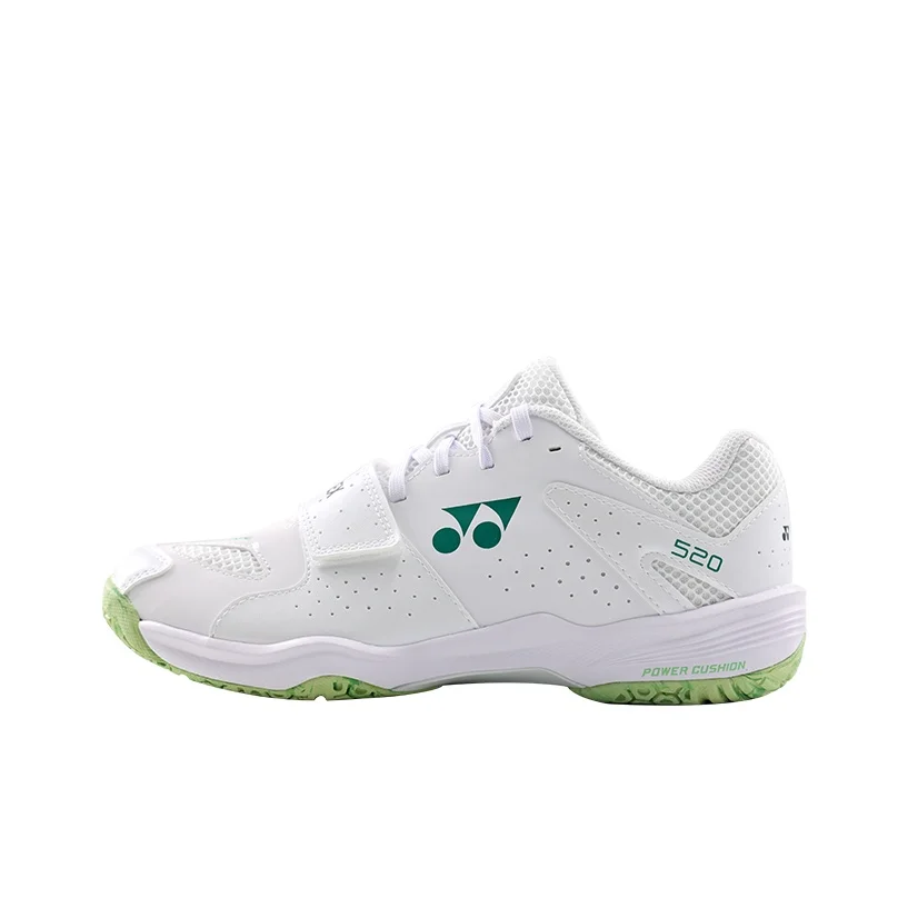 YONEX Textile, Synthetic Leather Low top Badminton Shoes Unisex White Green SHB520WCR