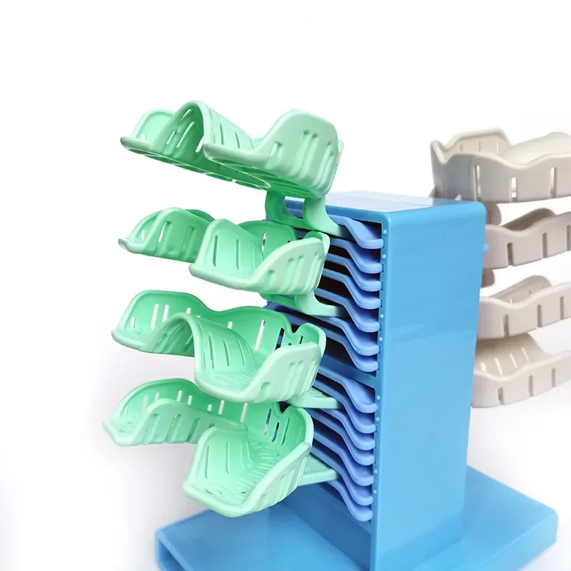 Dental Tooth Tray Bracket Rack Place The Shelf 14 Floors 4 Colors Plastic Dental Tools Taking An Oral Impression Pallet Rack