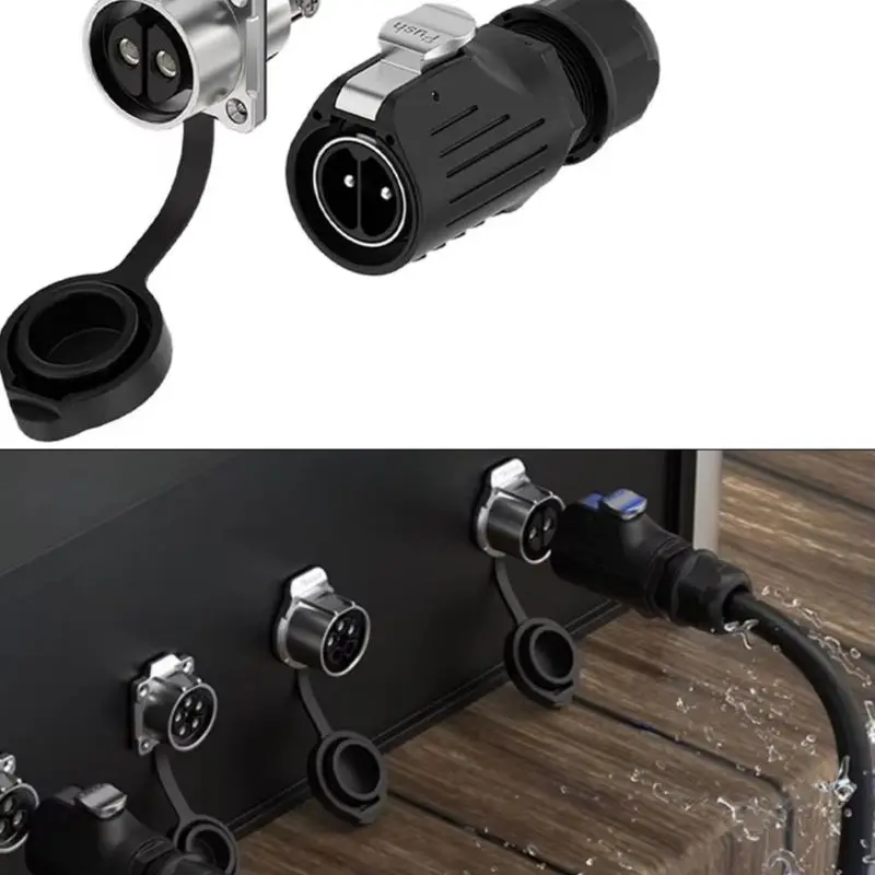 LP 28 Circular Connector IP68 Screw Lock 50A 500V 2 Pin 3 Pin 10mm2 Copper Alloy Silver Plated Seal Hardware Tools Power