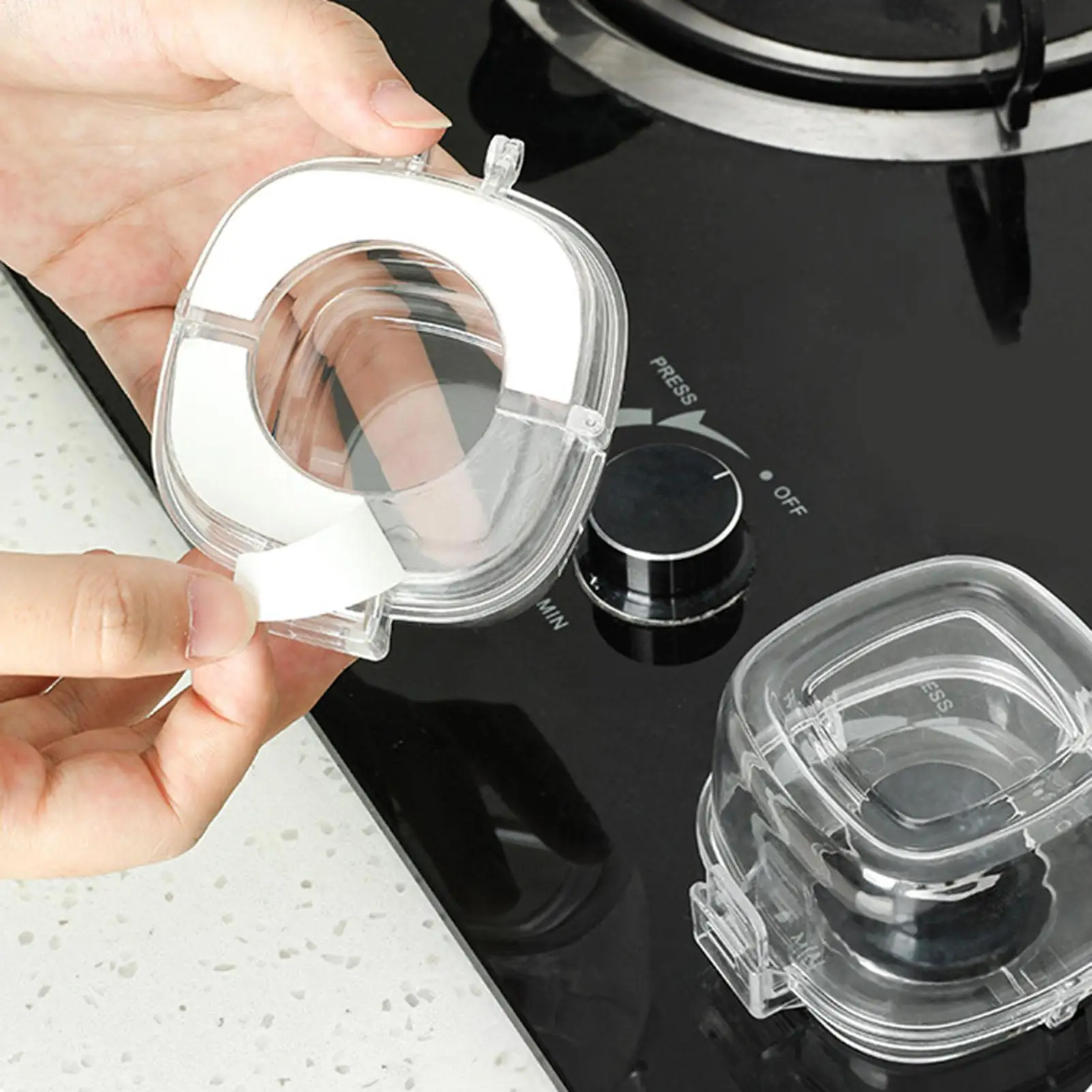 4Pcs Stove Knob Covers Child Safety Plastic Kitchen Safety Guards Universal Gas Oven Lock Protectors Home Cookware Security