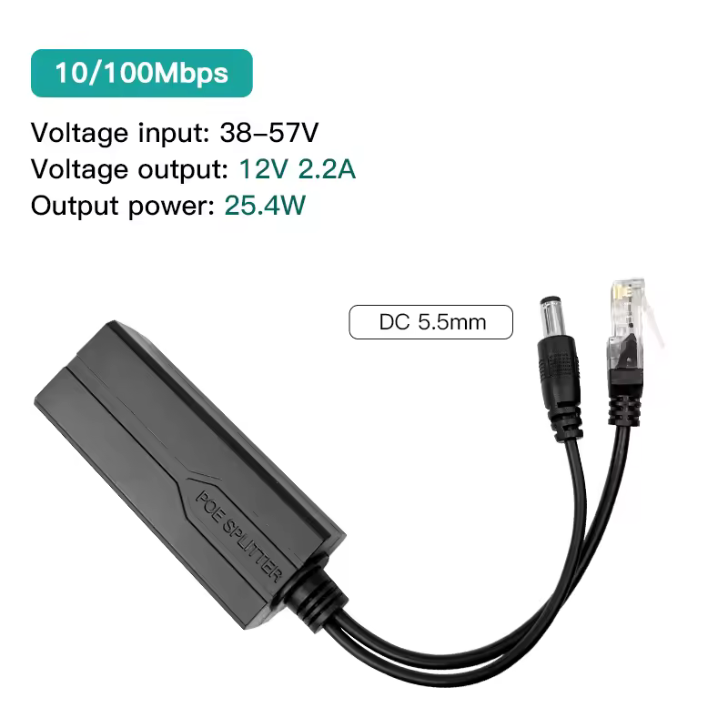 Standard POE Splitter 48V to 5V 12V 1.2A 2A Micro USB tpye-C 100M/1000M POE Camera Injector Power Supply for Huawei Hikvision - Image 11