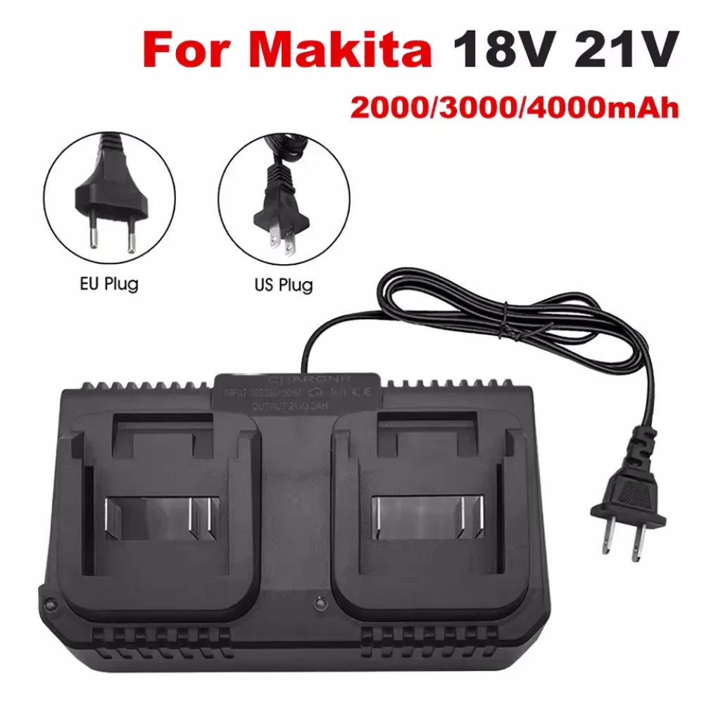 

For Makita 18V 21V Battery Lithium Battery Dual Charger 2 Ways Power Tool Battery Charger EU/US Plug BL1415/1815/1830/1850