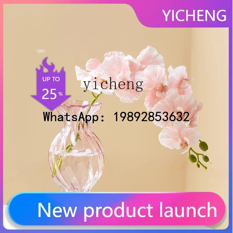 

0European-style Simple Glass Vase for Living Room, Home, Study, Lily Vintage Decorative Flower Vase